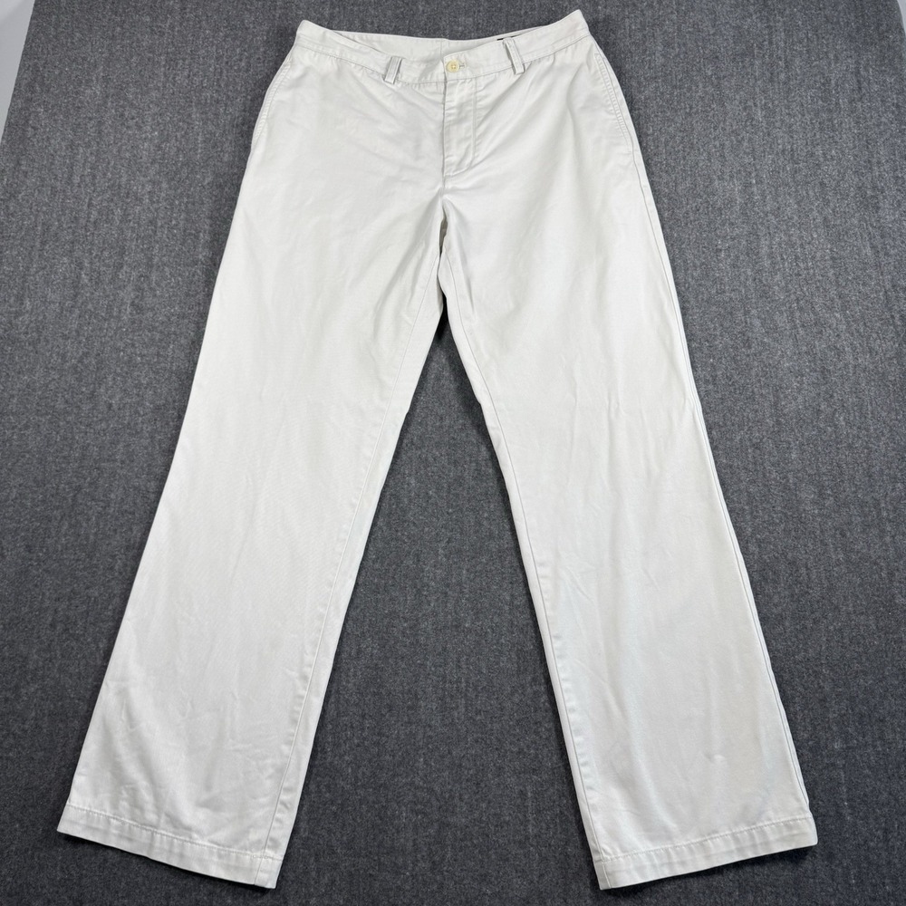 Vineyard Vines Club Pants Men 32x32 Ivory Cotton Twill Chino Flat Front